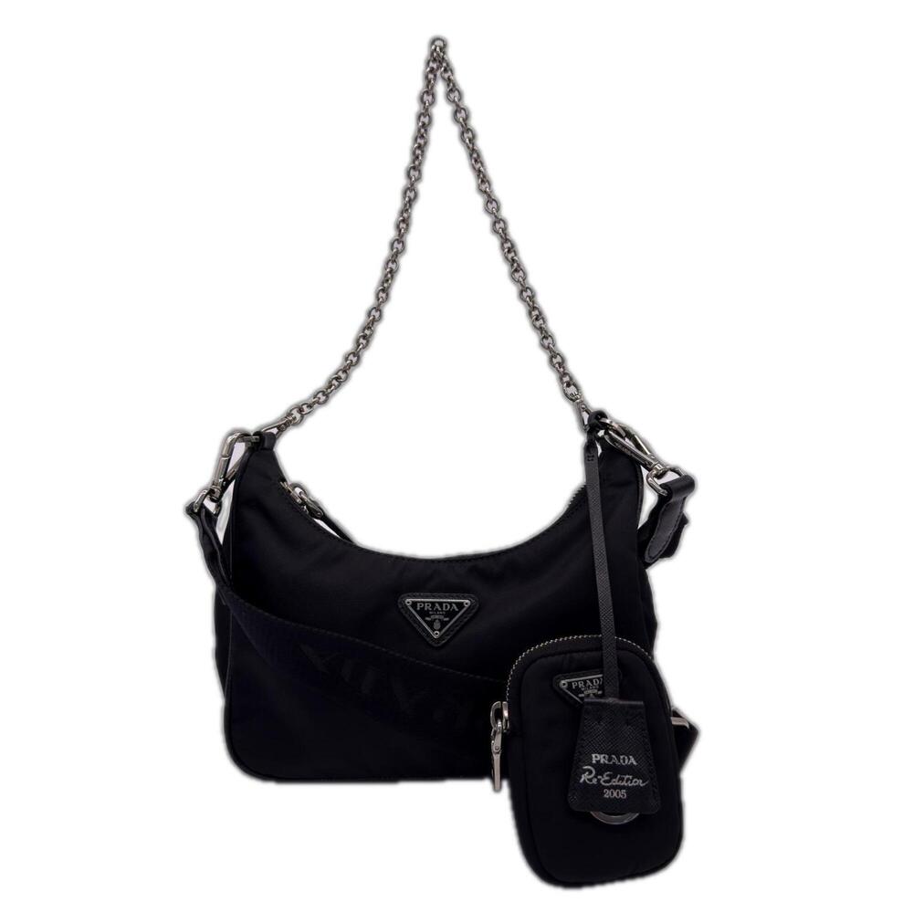 PRADA Nylon Prada Re-Edition 2005 Re-Nylon Bag 1BH204 Shoulder Black Women's